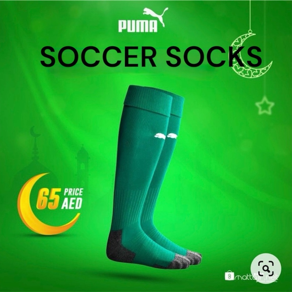 NEW PUMA Liga Core Football Soccer Sock - Pepper Green white sz 7-9 team 703438